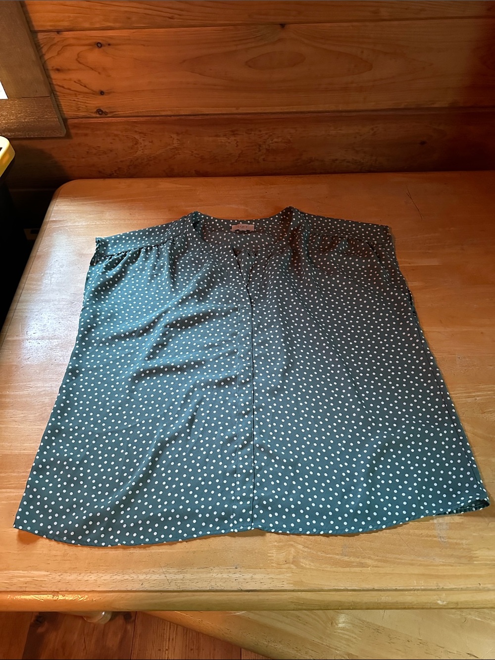 LOFT Teal Polka Dot Sleeveless Blouse